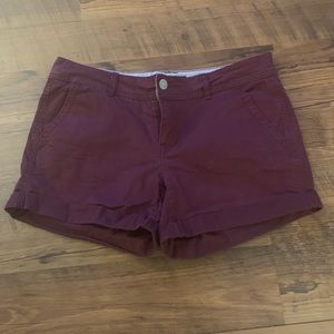 Maroon tweed shorts